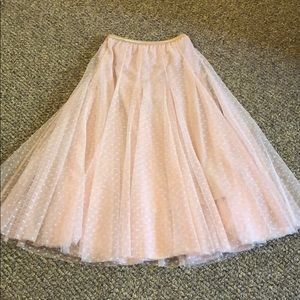 Chicwish Skirts - Chicwish Blush Polka Dot Tulle Midi Skirt Chicwish Skirts - Chicwish Blush Polka Dot Tulle Midi Skirt